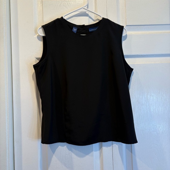 Karen Scott Tops - Vintage Karen Scott Black Button Up Back Tank Top - Size Medium
